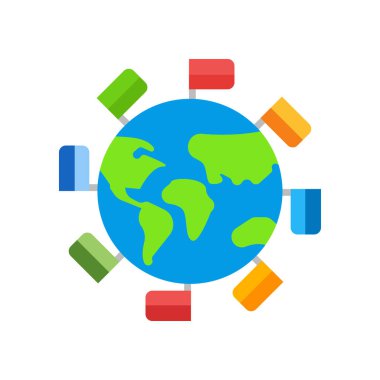 Küre simge vektör işareti ve beyaz arka plan üzerinde izole sembolü