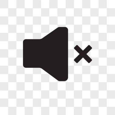 Vektör simge şeffaf arka plan üzerinde sessiz logosu d izole kapatmak