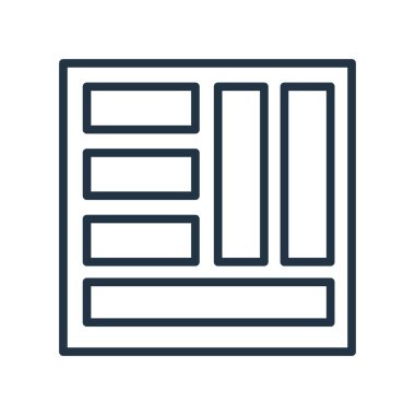 Düzen simgesi vektörü beyaz arkaplanda izole edildi, düzen işareti