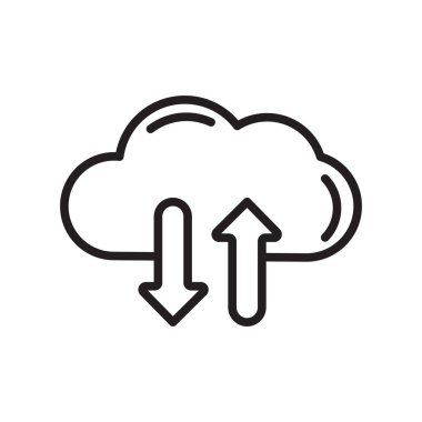 Bulut simge vektör işareti ve beyaz arka plan üzerinde izole sembolü, 