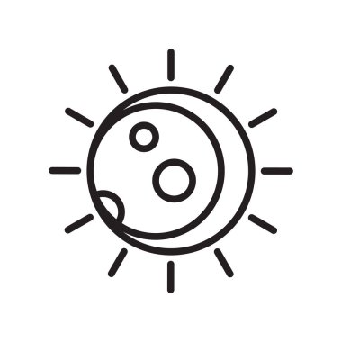 Beyaz arka plan üzerinde Eclipse işareti izole simge vektör tutulması