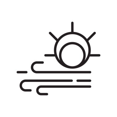 Rüzgar simgesi vektörü beyaz arkaplanda izole edildi, Rüzgar işareti