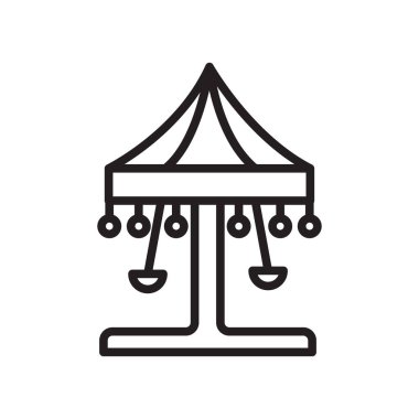 Atlıkarınca simge vektör işareti ve üzerinde beyaz adam izole sembolü