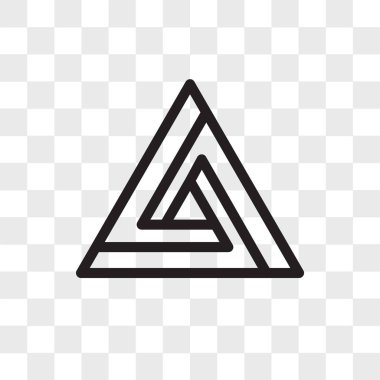 Saydam arka plan üzerinde Triangl izole üçgen vektör simgesi