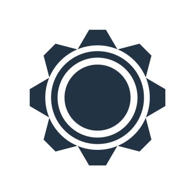 Beyaz arka plan üzerinde dişli işareti izole dişli simge vektör