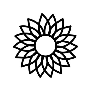 İzole beyaz arka plan, çiçek işareti, l simge vektör çiçek