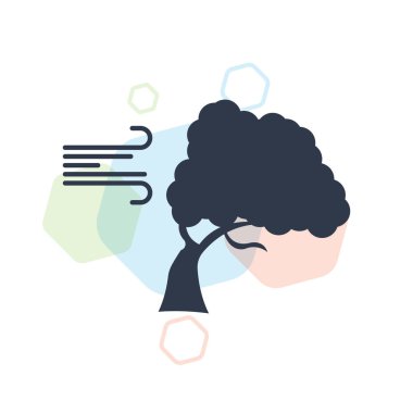 Rüzgar Bükme Ağacı ikonu vektörü ağ ve mobil uygulama tasarımınız için beyaz arkaplanda izole edildi