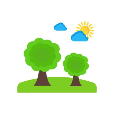 Web ve mobil uygulama tasarımınız için beyaz arkaplanda izole edilmiş ağaç simgesi vektörü