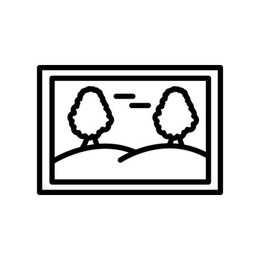 Beyaz arka plan üzerinde manzara si izole peyzaj simge vektör