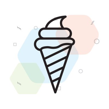 Web ve mobil uygulama tasarımınız için beyaz arkaplanda izole edilmiş dondurma simgesi vektörü