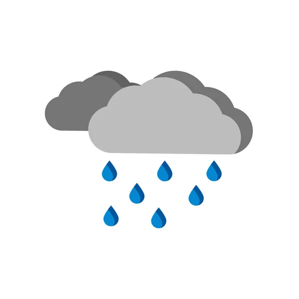 Icono de lluvia signo vectorial y símbolo aislado sobre fondo blanco — Archivo Imágenes Vectoriales