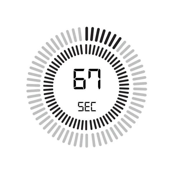 67秒图标 数字计时器 简单的矢量说明 — 图库矢量图片
