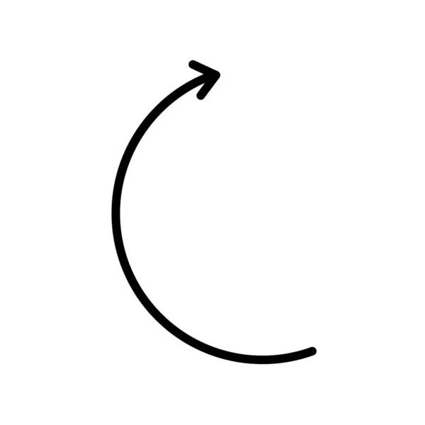 Vettore icona freccia curva isolato su sfondo bianco, Arro curva — Vettoriale Stock