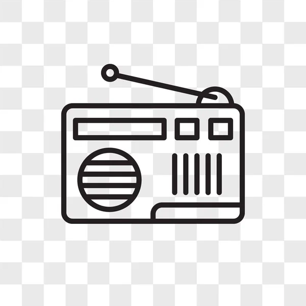 Ícone de vetor de rádio isolado em fundo transparente, logotipo de rádio —  Vetores de Stock