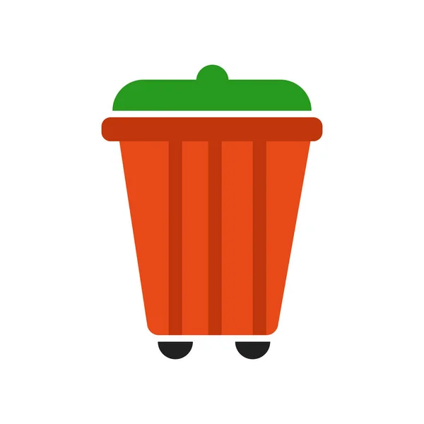 Reciclaje bin icono signo vectorial y símbolo aislado en la espalda blanca — Vector de stock