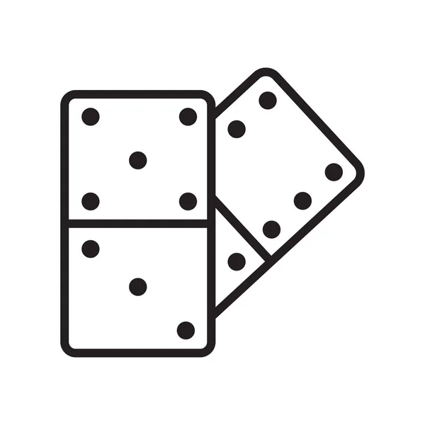 Dominosymbol-Vektorzeichen und -Symbol isoliert auf weißem Hintergrund — Stockvektor