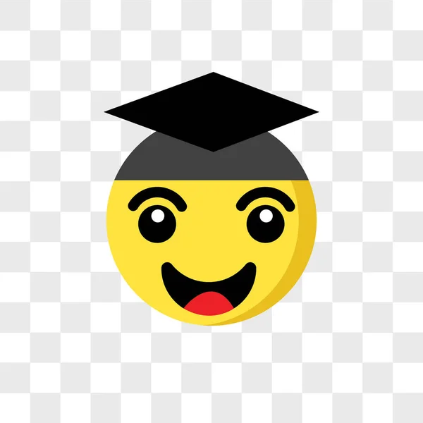 Ícone vetor emoji graduado isolado em fundo transparente , — Vetor de Stock