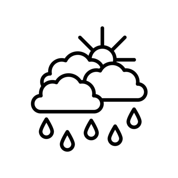 Rain icon vector isolated on white background, Rain sign , line — Stock Vector