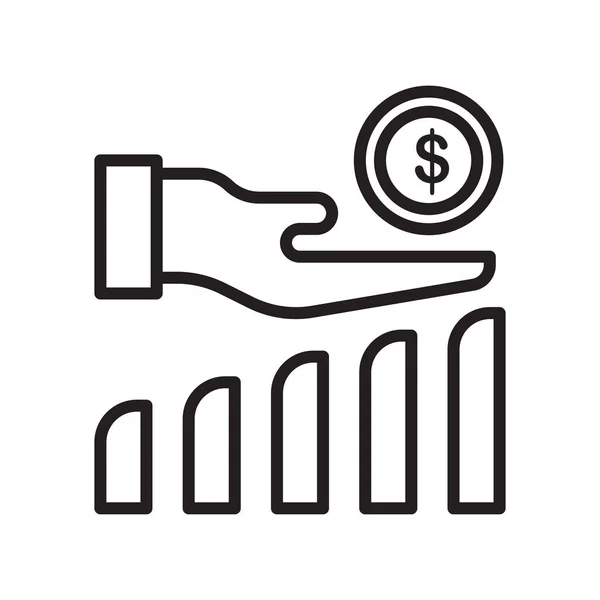 Icône de profits signe vectoriel et symbole isolé sur fond blanc — Image vectorielle
