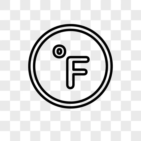 Farenheit vector icon isolated on transparent background, Farenh — 스톡 벡터