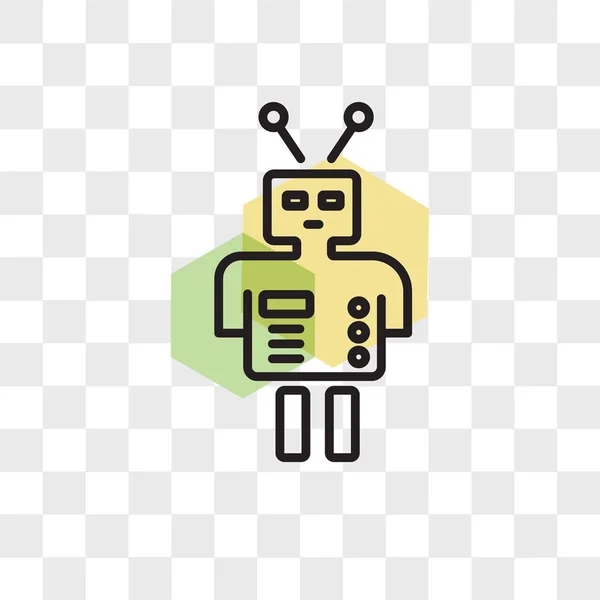 Icône vectorielle robot isolée sur fond transparent, logo Robot — Image vectorielle