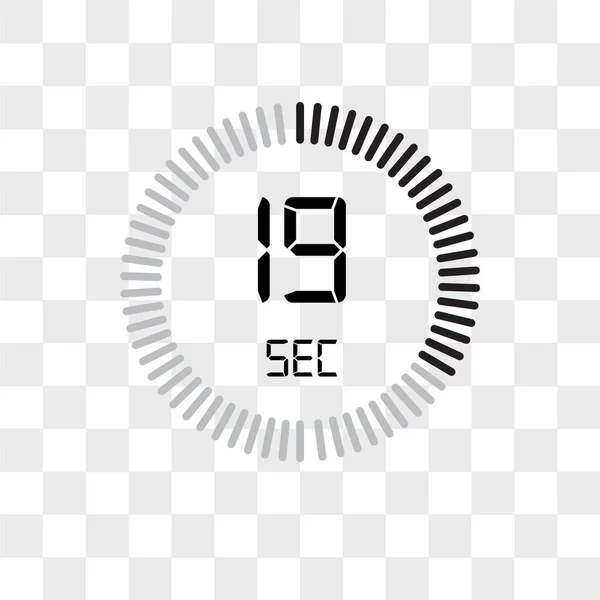 19 sekund vektorová ikona izolovaná na průhledném pozadí, T — Stockový vektor