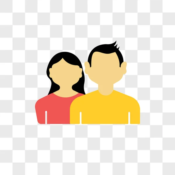 Couple vector icon isolated on transparent background, Couple lo — Stock Vector