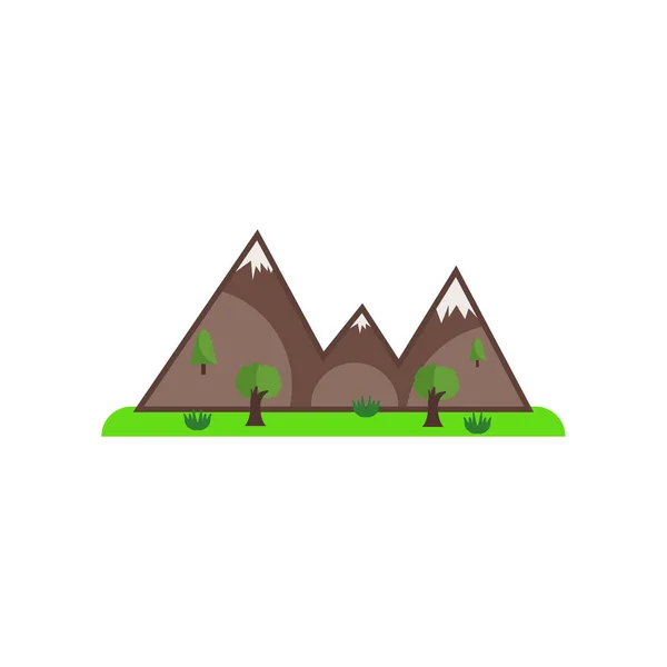 Icône des montagnes signe vectoriel et symbole isolé sur fond blanc — Image vectorielle