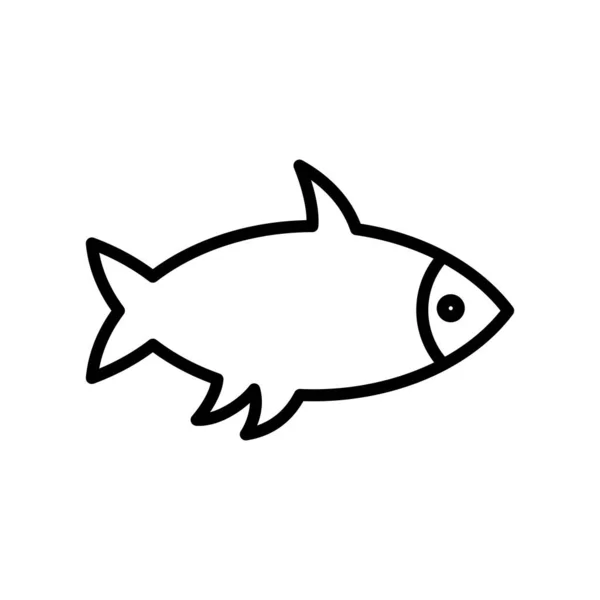 Vector icono de pescado aislado sobre fondo blanco, signo de pescado, línea — Vector de stock