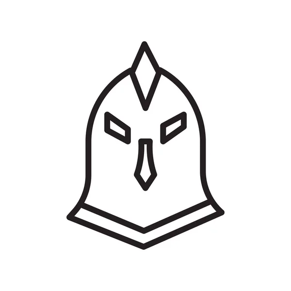 Icono del casco signo vectorial y símbolo aislado sobre fondo blanco — Vector de stock