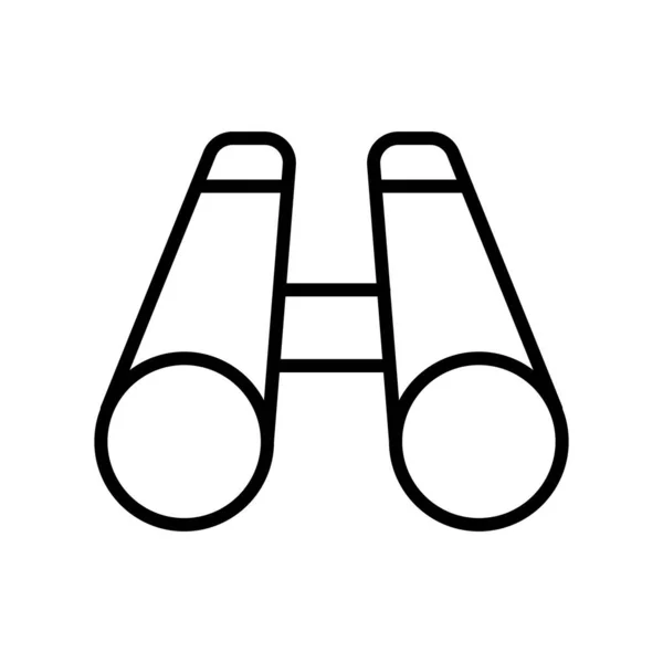 Binocoulars icono signo vectorial y símbolo aislado en el fondo blanco — Vector de stock