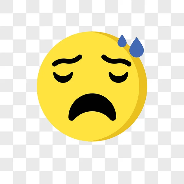 Nervous emoji vector icon isolated on transparent background, Ne — 스톡 벡터