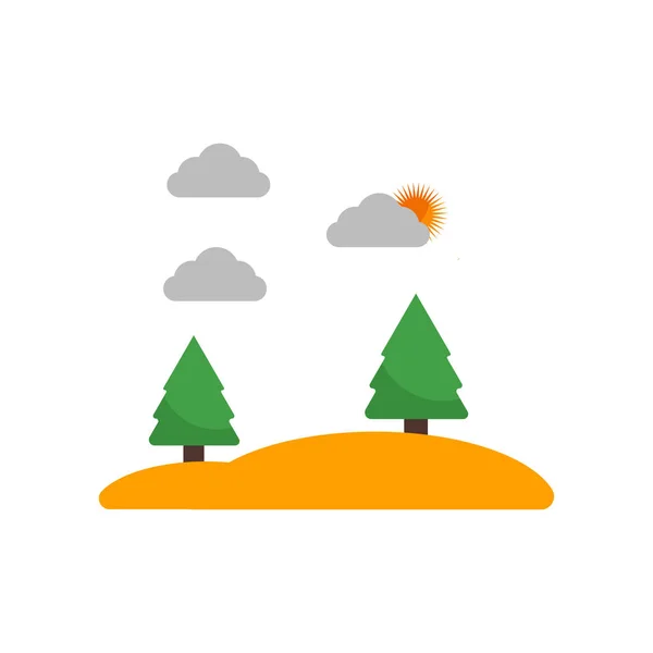 Icona della foresta segno vettoriale e simbolo isolato su sfondo bianco — Vettoriale Stock