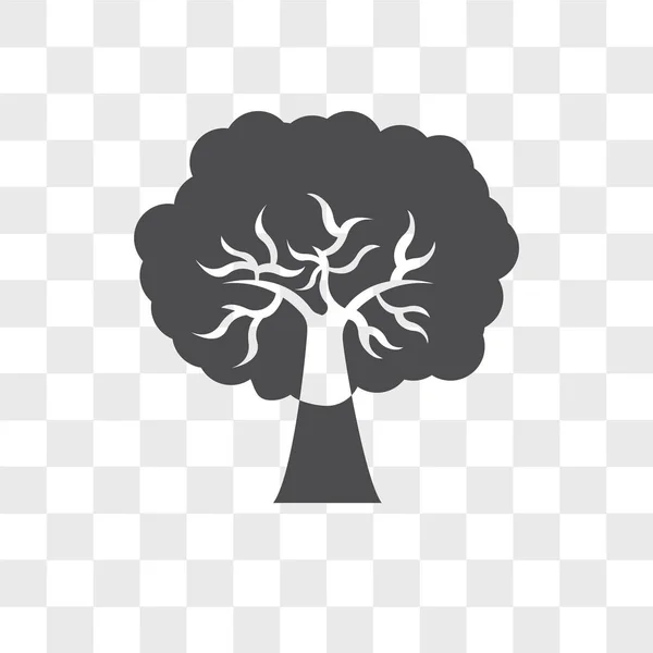 Tree with white foliage vector icon isolated on transparent back — Stock Vector