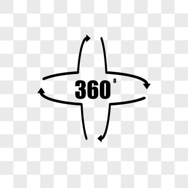 360 graders vektor ikonen isolerad på transparent bakgrund, 360 d — Stock vektor