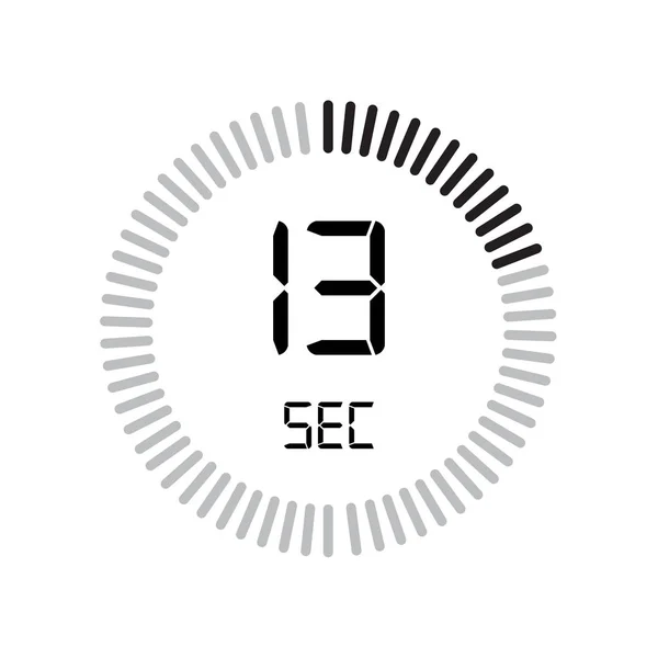 13秒图标 数字计时器 简单的矢量说明 — 图库矢量图片