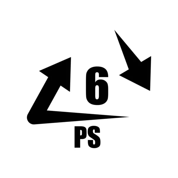 6 P wektor ikony izolowane na białym tle, 6 P znak, warni — Wektor stockowy
