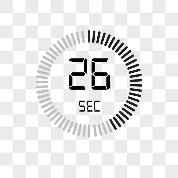 26 sekund vektorová ikona izolovaná na průhledném pozadí, T — Stockový vektor