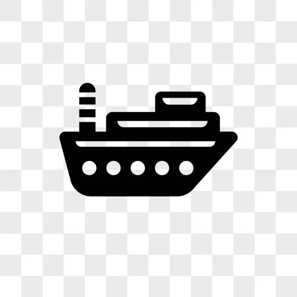 Sea ship vector icon isolated on transparent background, Sea shi — 스톡 벡터