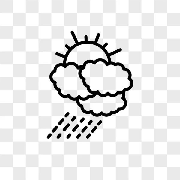 Icono vectorial de lluvia de verano aislado sobre fondo transparente, Summ — Vector de stock