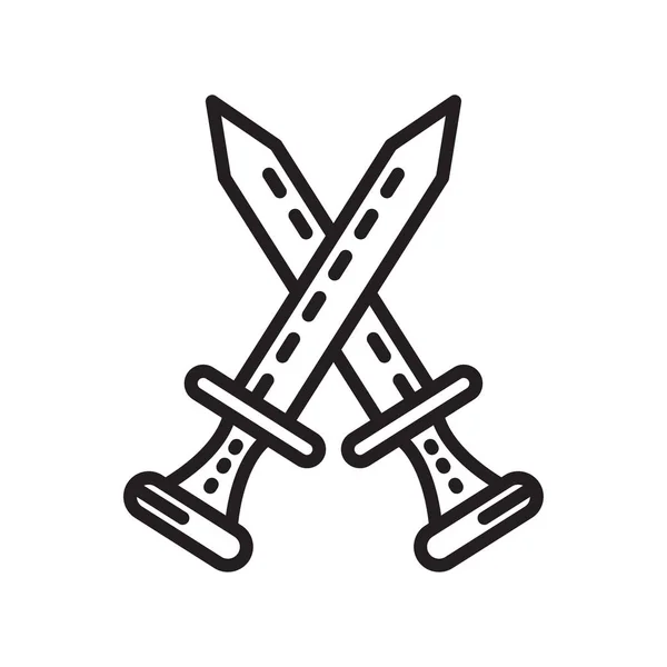 Svärd-ikonen vektor logga och symbol isolerad på vit bakgrund — Stock vektor