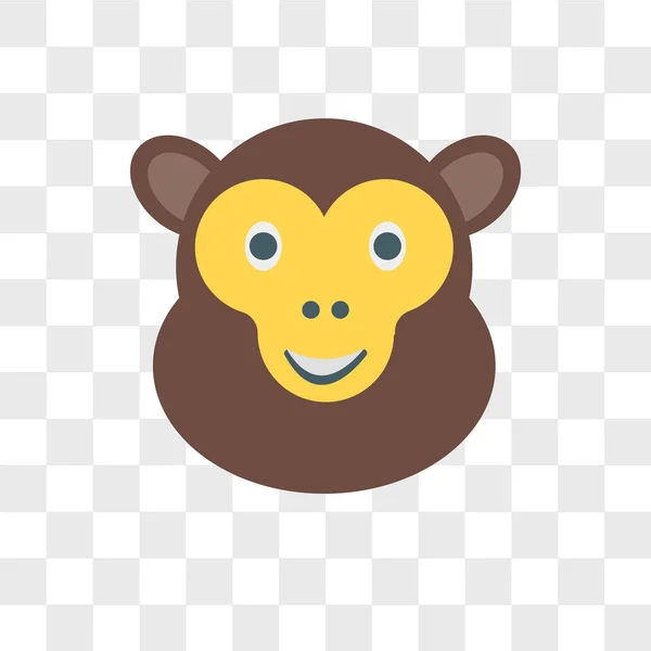 Monkey vector icon isolated on transparent background, Monkey lo — Stock Vector