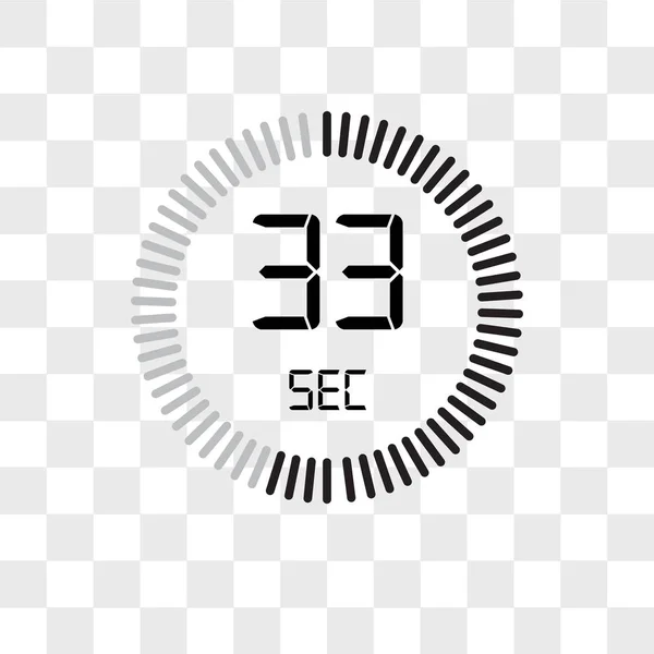 33 sekund vektorová ikona izolovaná na průhledném pozadí, T — Stockový vektor