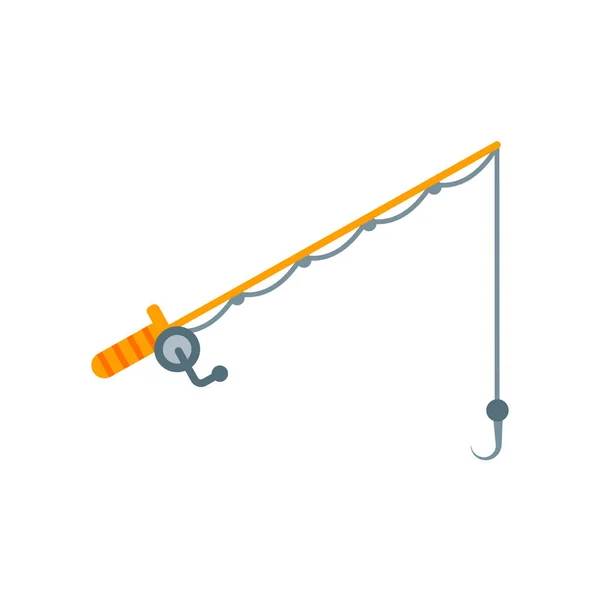 Ligne de pêche icône signe vectoriel et symbole isolé sur fond blanc — Image vectorielle