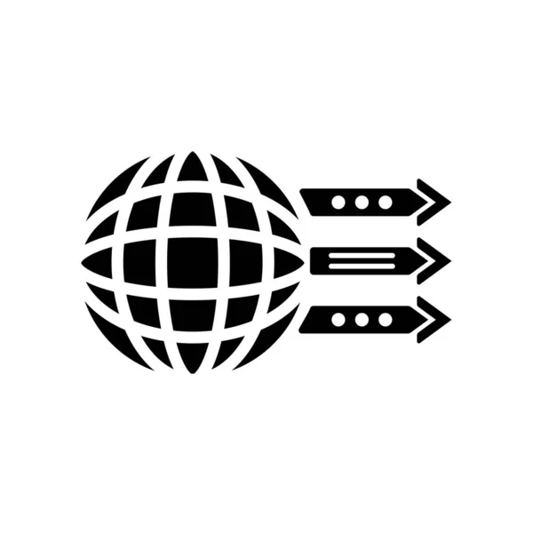 Na całym świecie ikona wektor znak i symbol na białym tle na biały backgrou — Wektor stockowy