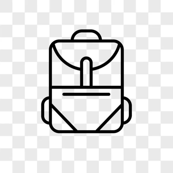 Mochila icono vectorial aislado sobre fondo transparente, Backpac — Archivo Imágenes Vectoriales