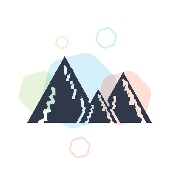 Піктограма Снігових Гір Вектор Ізольовано Білому Тлі Вашого Дизайну Веб — стоковий вектор
