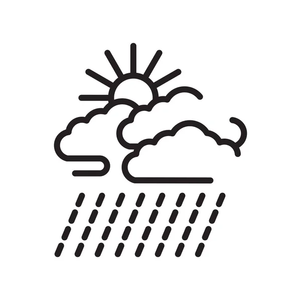 白色背景下孤立的雨图标向量，雨标志 — 图库矢量图片