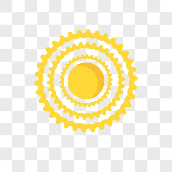 Icono del vector solar aislado sobre fondo transparente, Sun logo des — Vector de stock