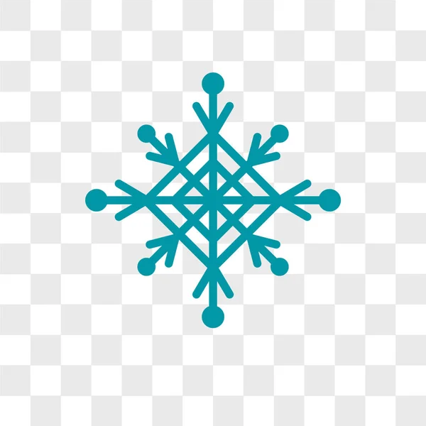 Snowflake vector icon isolated on transparent background, Snowfl — Stock Vector